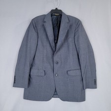 John Weitz Men's Sport Coat Jacket Gray Plaid 38R Wool Tailored USA