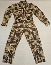 Vintage Duck Camo Print Cotton Nylon Hunting Coveralls Size 16