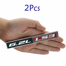 2pc Chrome Black Red Emblem Badge For 6.2l V8 Engine Ls3 2pc Chrome Black Red Emblem Badge For 6.2l V8 Engine Ls3