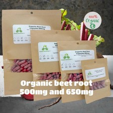 USDA Organic Beet Root Beta vulgaris 500mg and 650mg Vegetarian Capsules