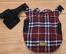 Kuoser Dog Jacket Coat Clothes Plaid Quilted Back Length XXS