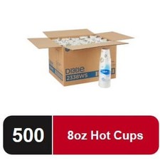 Disposable Hot Coffee Paper Cups 8 Oz 500 Count Bulk Pack Sleeves White