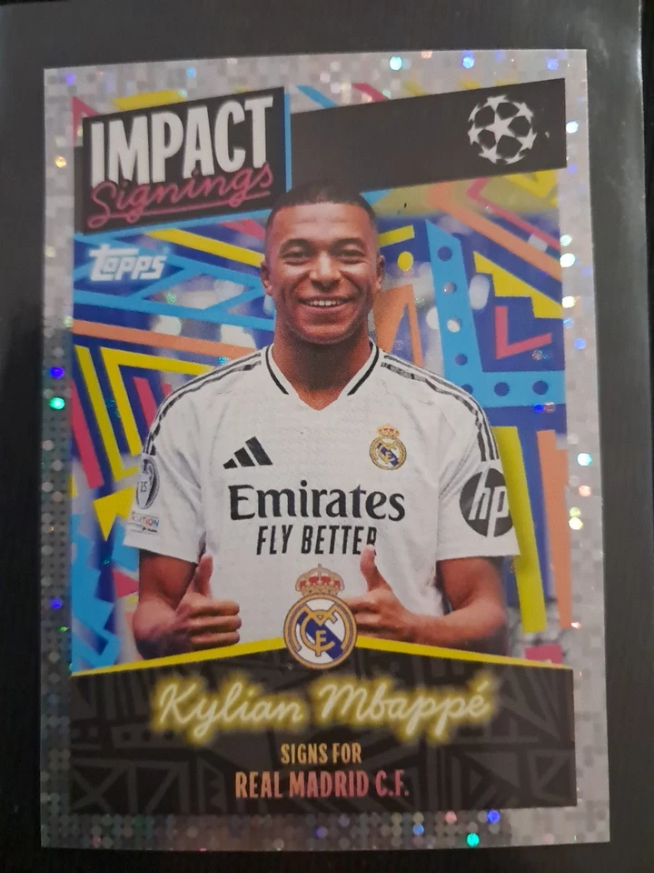 STICKER TOPPS UEFA CHAMPIONS LEAGUE 2024-25 KYLIAN MBAPPE #407 IMPACT SIGNINGS - Photo 1/4