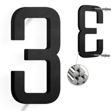 3" Aluminum Floating House Numbers, Address Number for Outside Black 3 3"