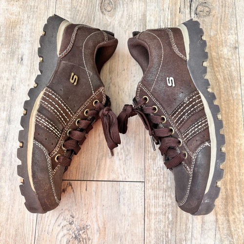 Vintage Y2K Skechers Jammers 8 Brown Suede Chunky Platform Sneakers Bratz Style - Image 1