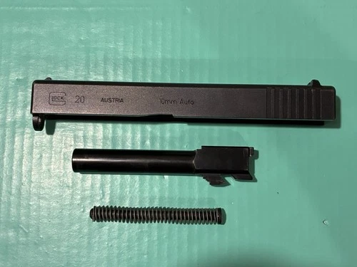 USED OEM GLOCK 20 GEN 3 10MM COMPLETE SLIDE BARREL GUIDE ROD SPRING FRYING PAN