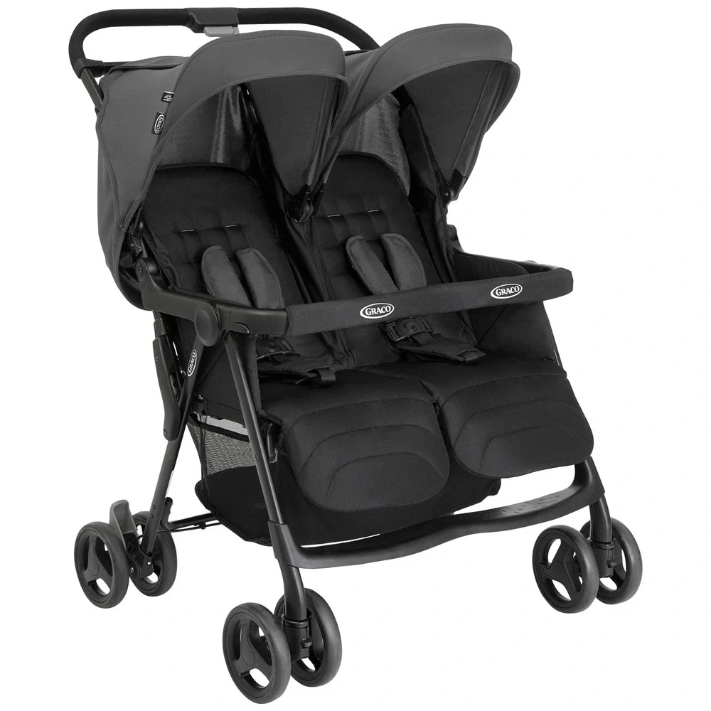 Double Pram Baby and Toddler Buggy and Pushchair Best for Twin or Two Infants