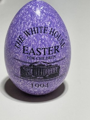 1994 Clinton White House Easter Egg Roll, purple speckled wood egg