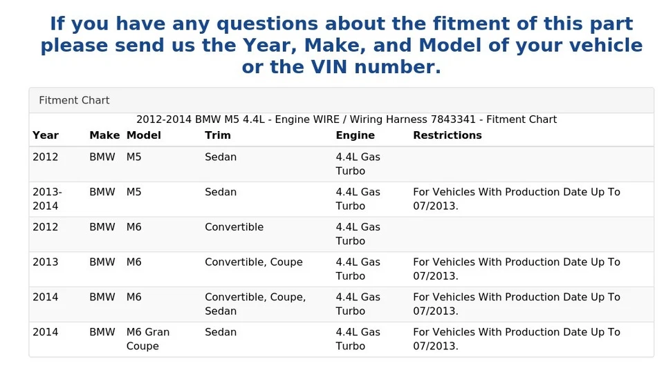 2012-2014 BMW M5 4.4L - Engine WIRE / Wiring Harness 7843341 - Image 4 of 4