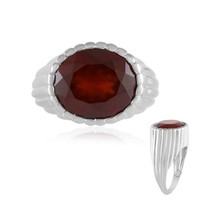 Hessonit Granat Platin Plattiert Silber Ring