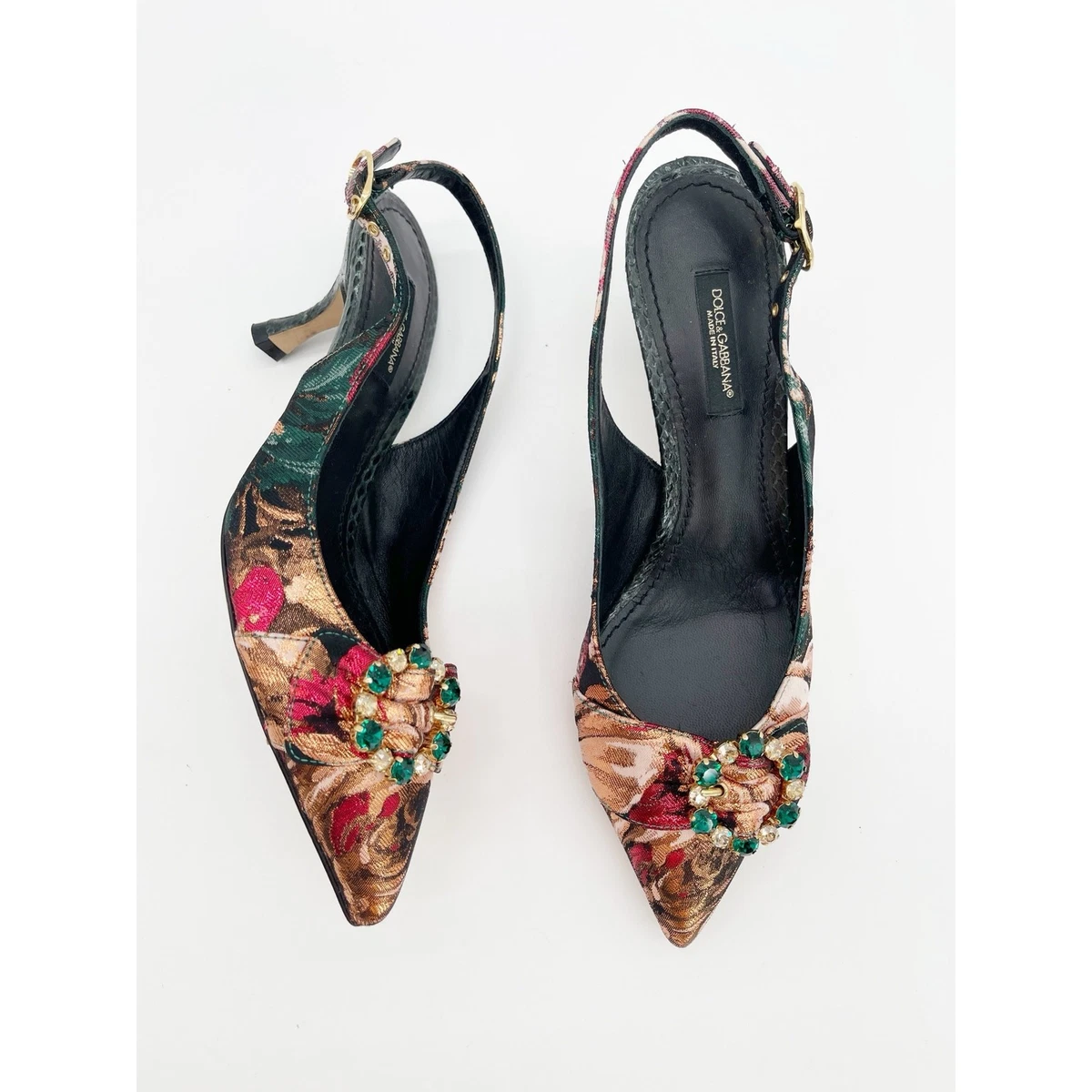 Dolce&Gabbana Floral Mid (2-2.9 in) Heel Height Heels for Women