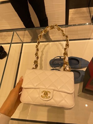 Rare CHANEL White Flap Bag Funky Town Small 2022 | eBay
