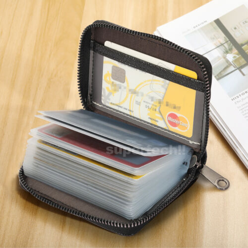 Men's Credit Card Holder Leather Wallet Business Case Slim ID Purse 22 Card Gift - Picture 1 of 7