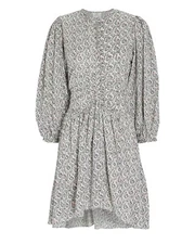 Isabel Marant Étoile Marili Ruched Blouson-Sleeve Dress Ecru Size 40 US 8