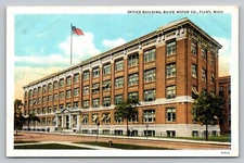 Postcard Office Building Buick Motor Co Flint Michigan Street View-G4