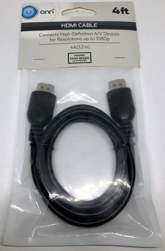 cable hdmi onn connecte des appareils A/V haute définition jusqu'à 1080p 4' noir - Photo 5/8