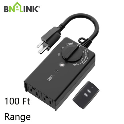 BN-LINK Outdoor Light Timer Waterproof 24Hour Plug in Light Sensor Countdown 15A