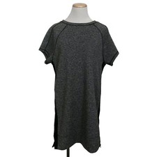 Madewell Womens Panorama T-Shirt Dress Size Small Marled Gray Zippers Pockets