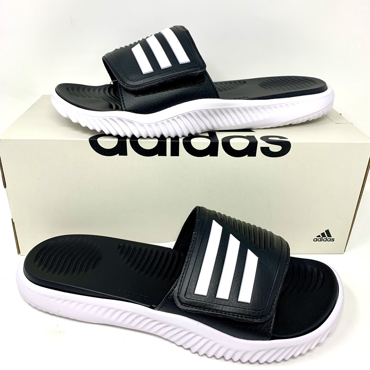 【ADIDAS】男女 GY9415 ALPHABOUNCE SLIDE 2 Adidas Alphabounce Slide 2.0 Sandals Black White Men's 12
