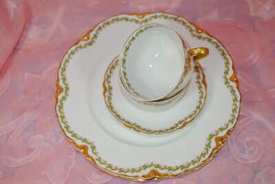 Stunning Haviland Limoges, France Schleiger #98 Clover Leaf 5 Pc
