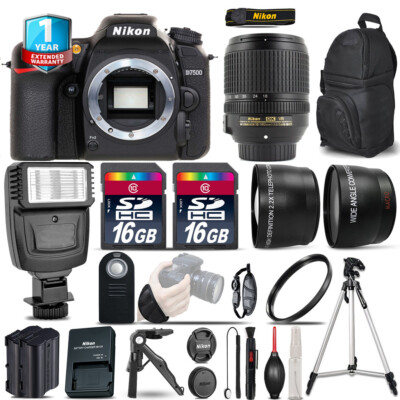 Nikon D7500 Camera + AF-S 18-140mm VR - 3 Lens Kit + Flash + 1yr Warranty + 32GB