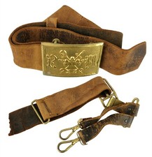 IOOF Patriarchs Militant Sword Belt Buckle Leather Hanger Odd Fellows PM