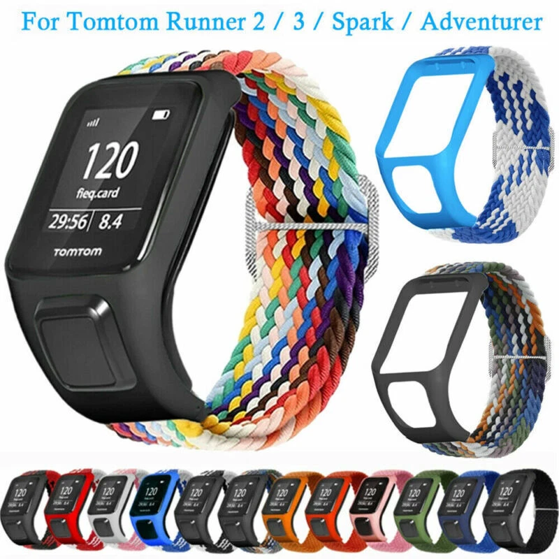 Replacement Watch Strap For TomTom Adventurer Spark Runner2 3 Nylon Braided Band