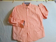 Nautica Mens Shirt Coral Classic Fit Long Sleeve 34/35 Sz 17