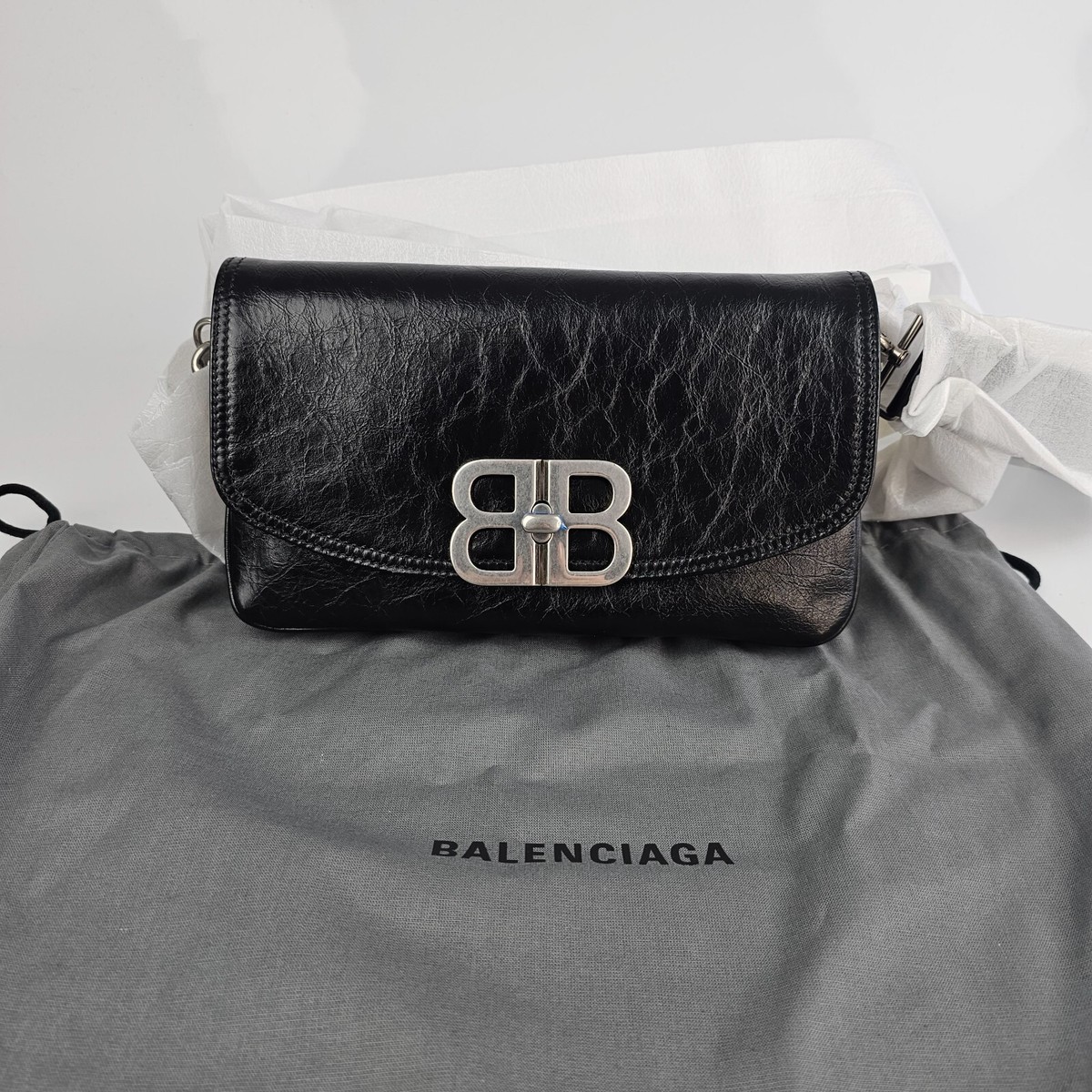 BALENCIAGA BB Small Soft Leather Black Shoulder Bag New | eBay BALENCIAGA BB Small Soft Leather Black Shoulder Bag New | eBay