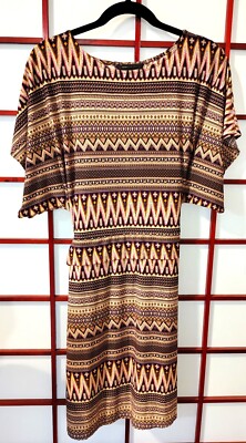 BCBGMaxAzria XS Indian Summer Purple Combo Dolman Sleeves Kimono Jersey Dress
