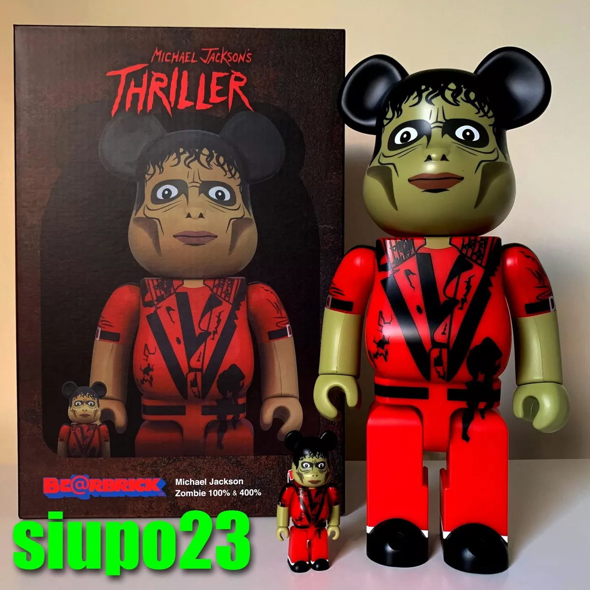 Medicom 400% + 100% Bearbrick ~ Michael Jackson Thriller Be@rbrick Zombie  Ver