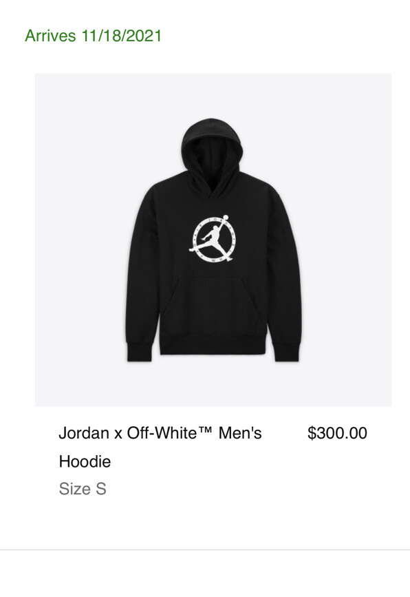 Off-White x Jordan Hoodie Black FW21 