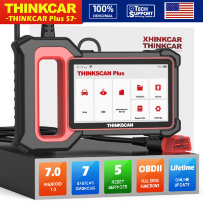 Thinkscan Plus S7 Car OBD2 Scanner Auto Diagnostic Tool ABS SRS BCM TPMS AC IC