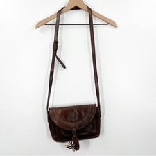 Patricia Nash Beaumont Flap Brown Crossbody Vintage Distressed Leather READ DIY