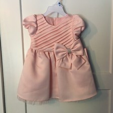 Pink Satin Pearl Dress Flower Girl 2T Wedding Toddler 24 Months Easter Holiday