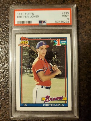 Topps 1991 Chipper Jones Atlanta Braves #333 Baseball Card PSA 9 MINT ...