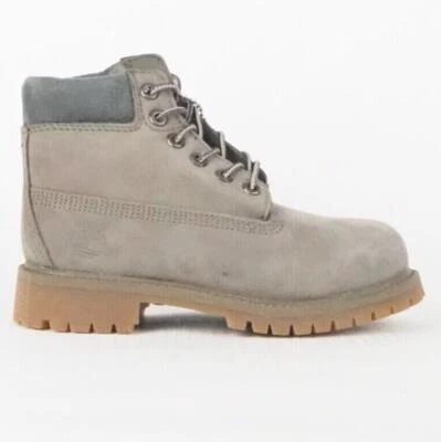 Kids Boys UK 2.5 Timberland 6" Premium Waterproof Boots Canteen Grey Primaloft - Image 1 of 4