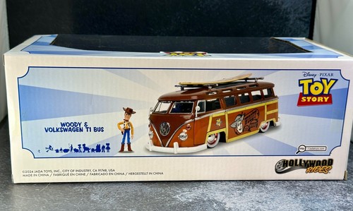 SHIPS FREE! Jada Disney Pixar TOY STORY Woody & Volkswagen 21 Window T1 VW Bus - Picture 12 of 15