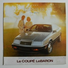 CHRYSLER LeCoup&eacute; LeBARON 1987 dealer brochure - French - Canada