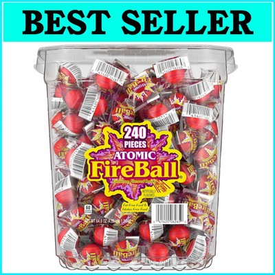 Bold Cinnamon Flavor - 240 Atomic Fireball Hard Candies, Individually Wrapped