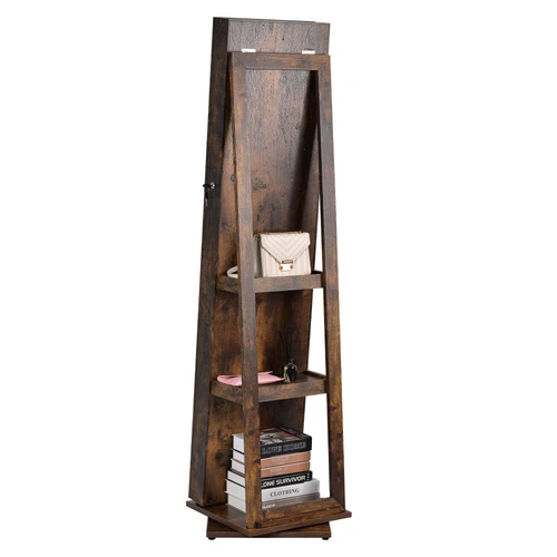 360°Swivel Jewelry Cabinet Full Length Mirror Standing Jewelry Armoire Organizer - Picture 17 of 46