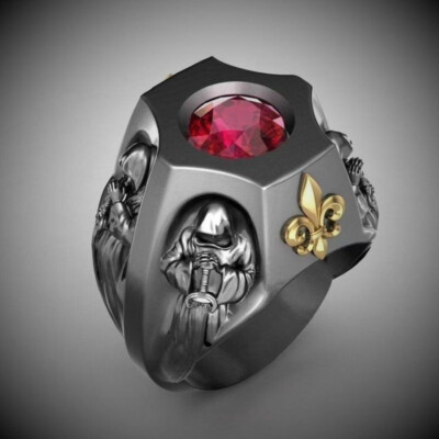 Religiöser Ring/ Ritter Ring/ im edlen silber Design/ Größe 64