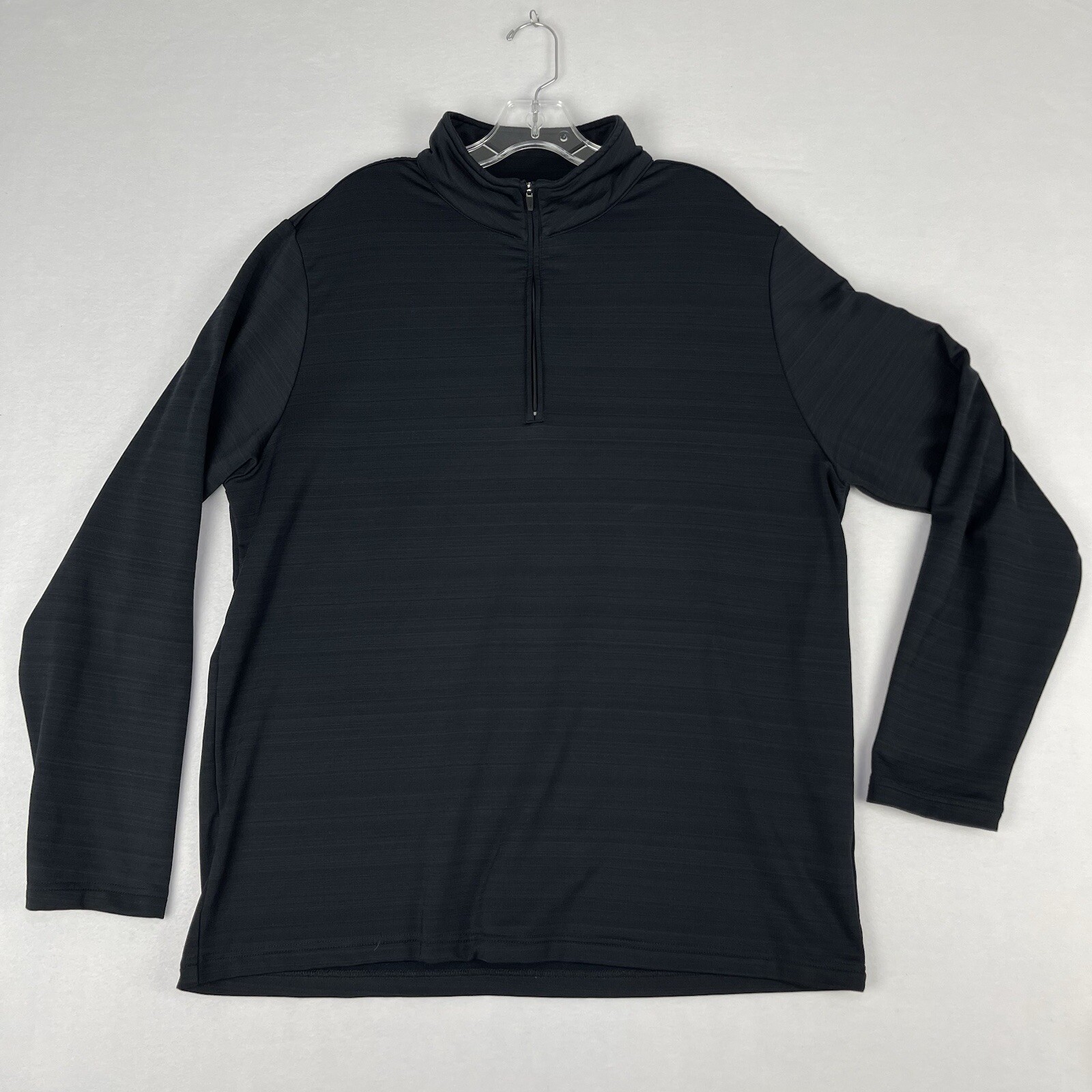 Criquet Feather Performance Pullover 1/4 Zip Mens XL Black Golf Heather Stretch