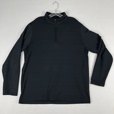 Criquet Feather Performance Pullover 1/4 Zip Mens XL Black Golf Heather Stretch