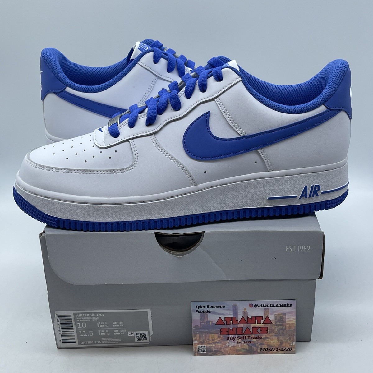 Size 10 - Nike Air Force 1 '07 White Medium Blue 2022 White