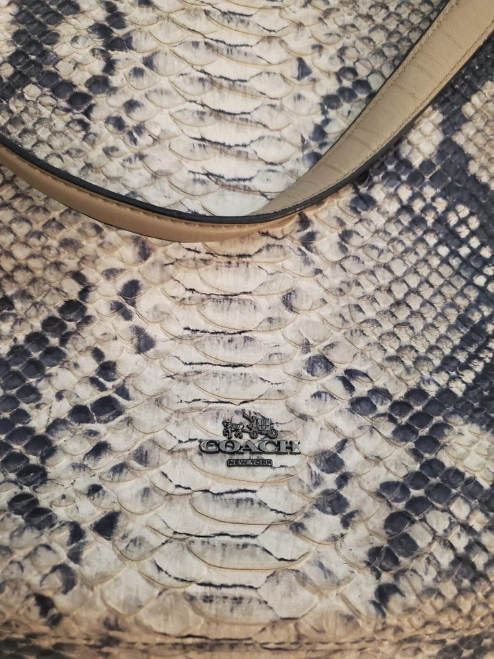 Coach Madison Smythe Gray Snake Python Leather Satchel Bag Purse 32682 - Image 2 of 4