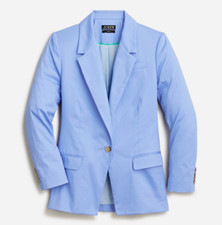 NEW J. CREW 198 BLUE LIGHTWEIGHT CHINO WILLA BLAZER SZ 0