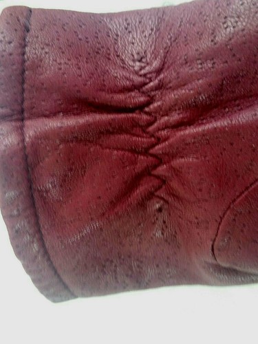 Fownes 9522 echt gefütterte LEDERHANDSCHUHE Damen Größe 7-1/2 Farbe Maulbeere (rot)  - Bild 6 von 10