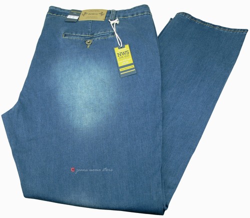 Jeans uomo pantalone denim tasca a filo leggero sbiadit TAGLIE FORTI 60 62  64 66 | eBay