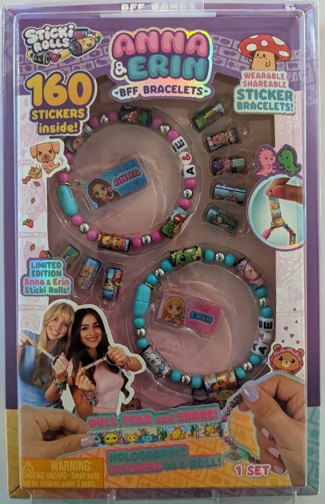 Sticki Rolls - Anna & Erin BFF Bracelets - 160 Stickers - Limited Edition! NIB